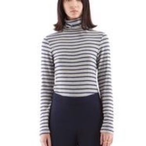 Brooklyn Stripe Turtle Neck Heather Grey/Navy